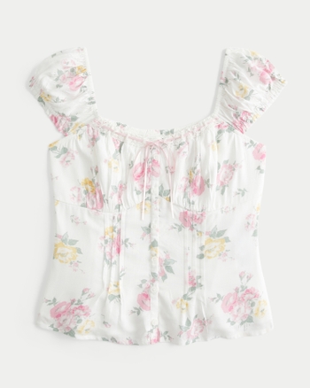 Women's Off-the-Shoulder Pintuck Blouse | Women's New Arrivals | HollisterCo.com