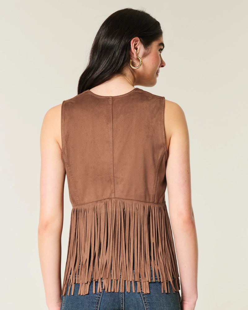 Easy Faux Suede Fringe Vest