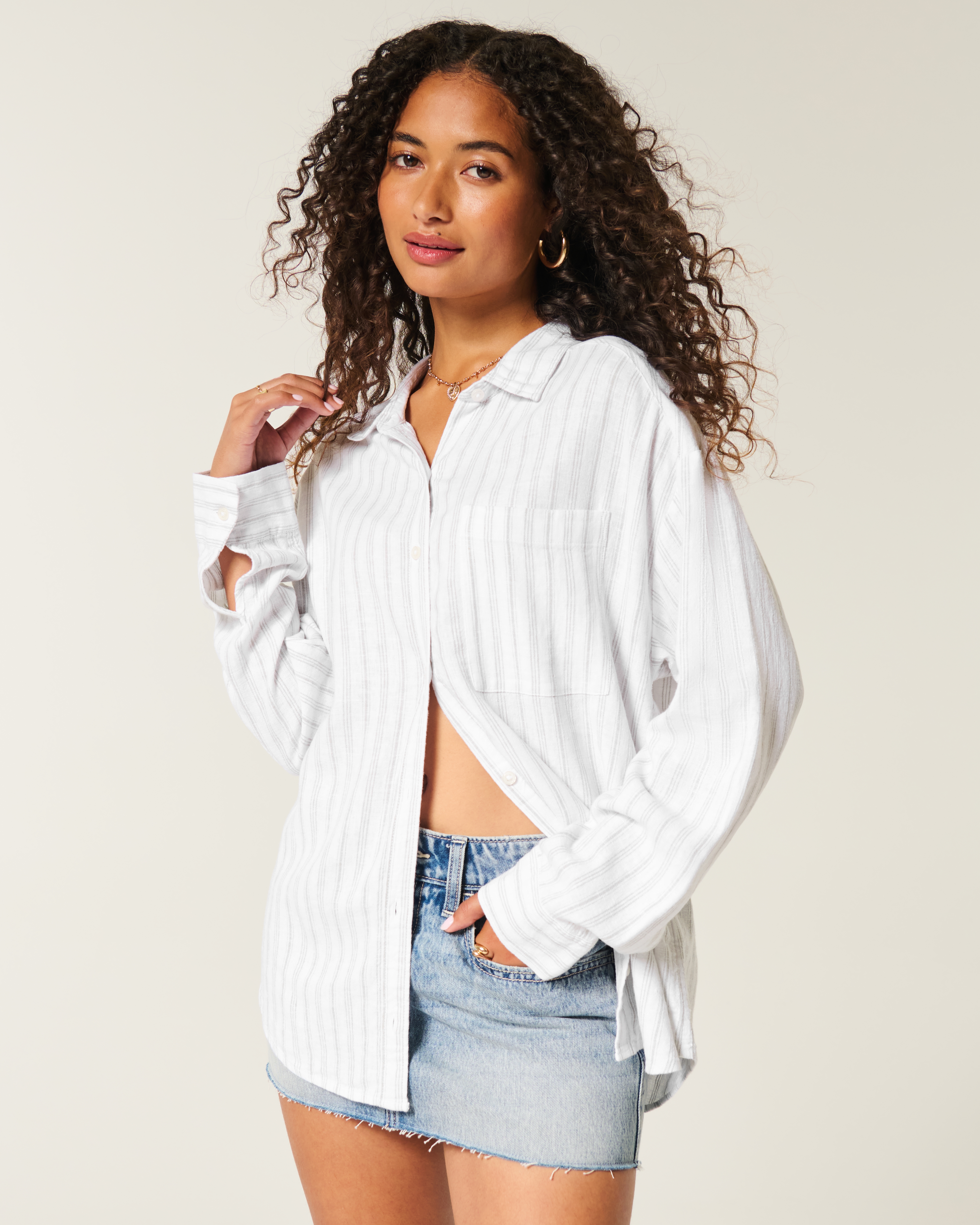 Oversized Button-Through Shirt