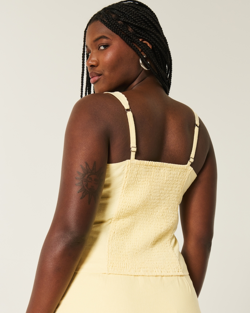 Linen Blend Button-Through Top