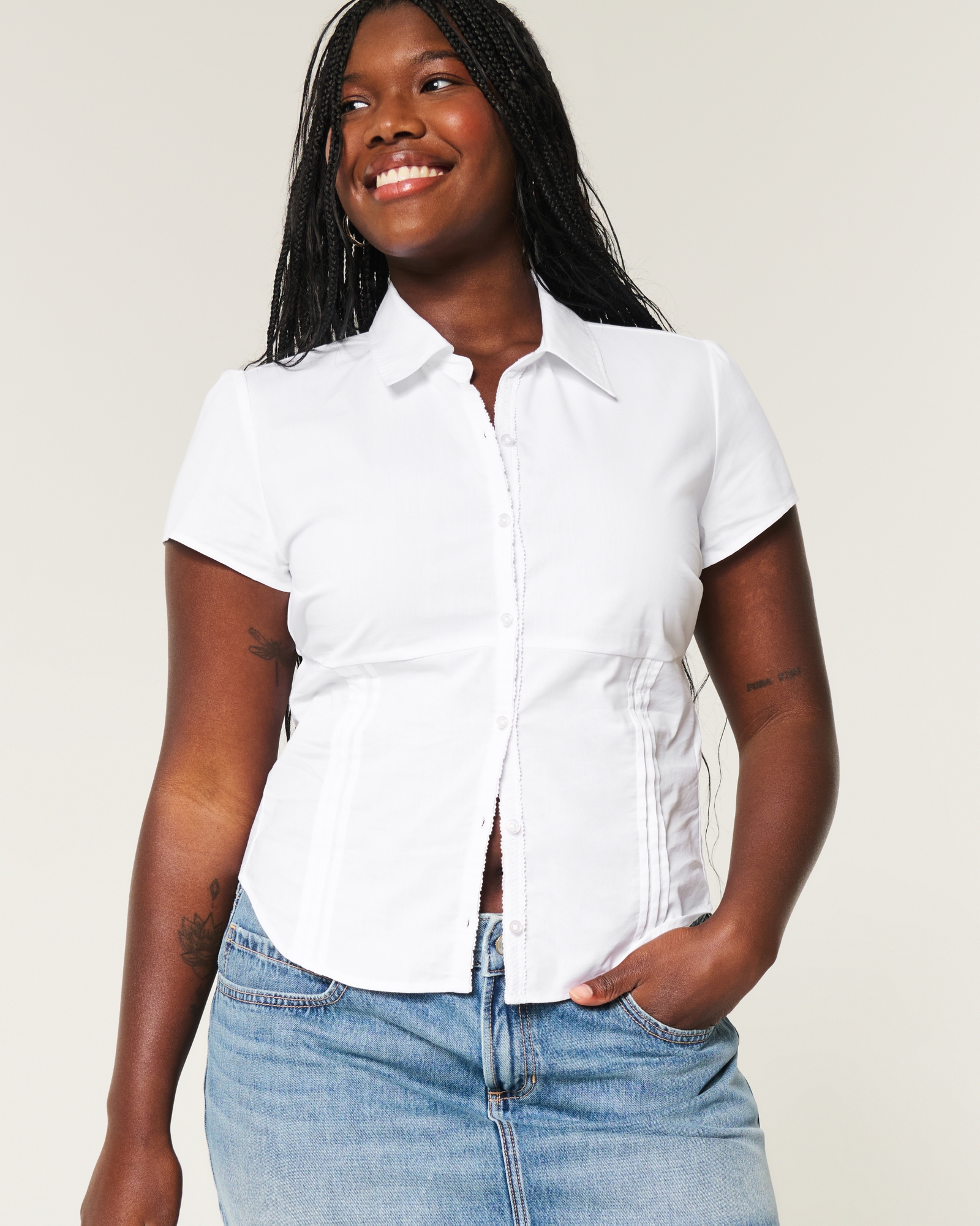 Shirt Hollister Women Hollister App Down Hollister Women White
