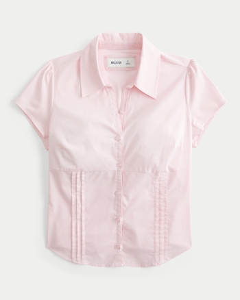Fitted Shirt Hollister Button Front Top Hollister Button-down