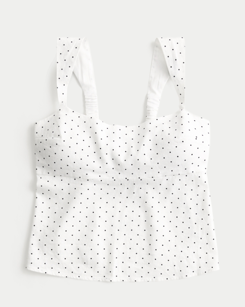 Linen-Blend Open-Back Top