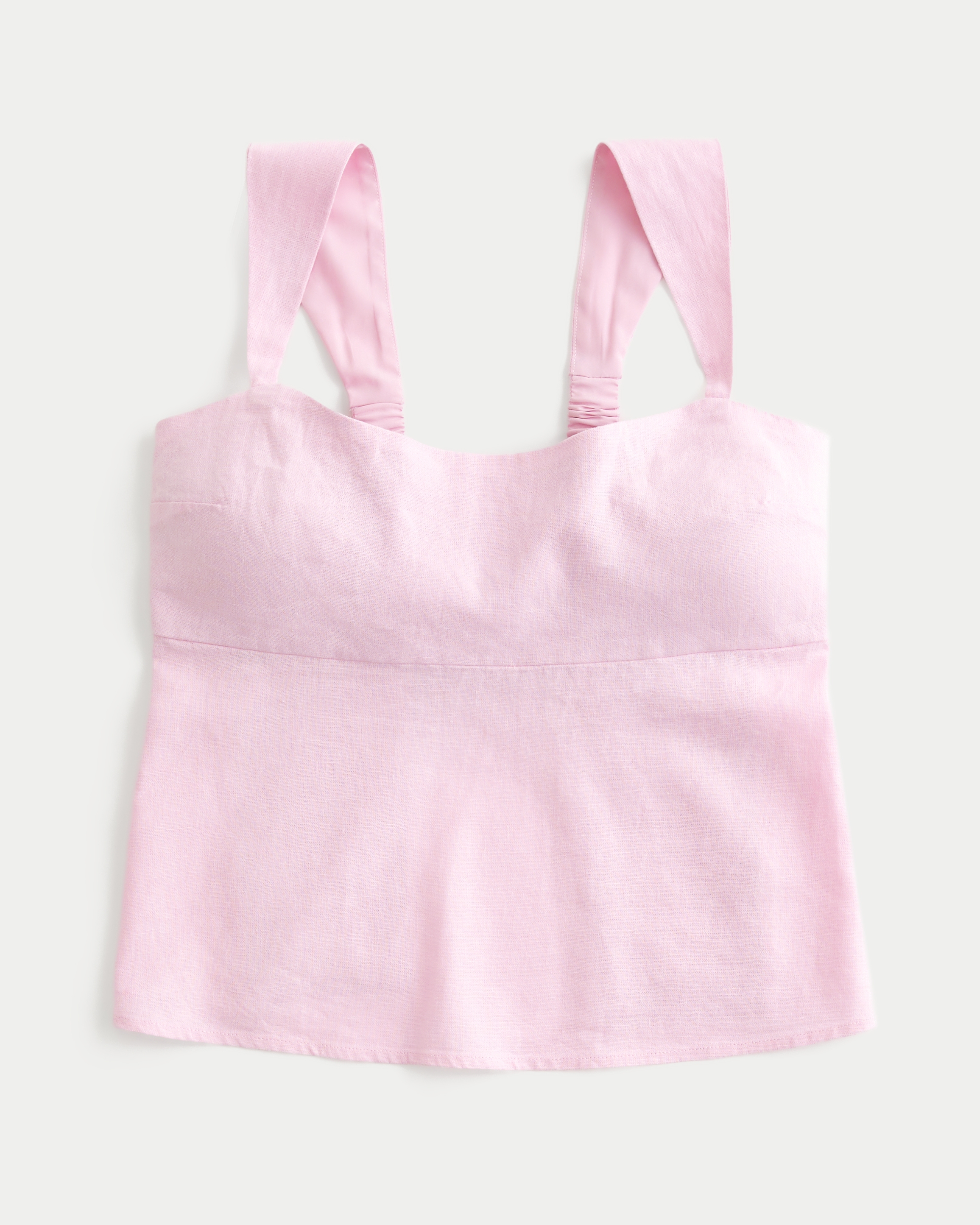 Linen-Blend Open-Back Top