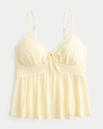 Women's Easy Stitched Trim Babydoll Top | Women's Tops | HollisterCo.com