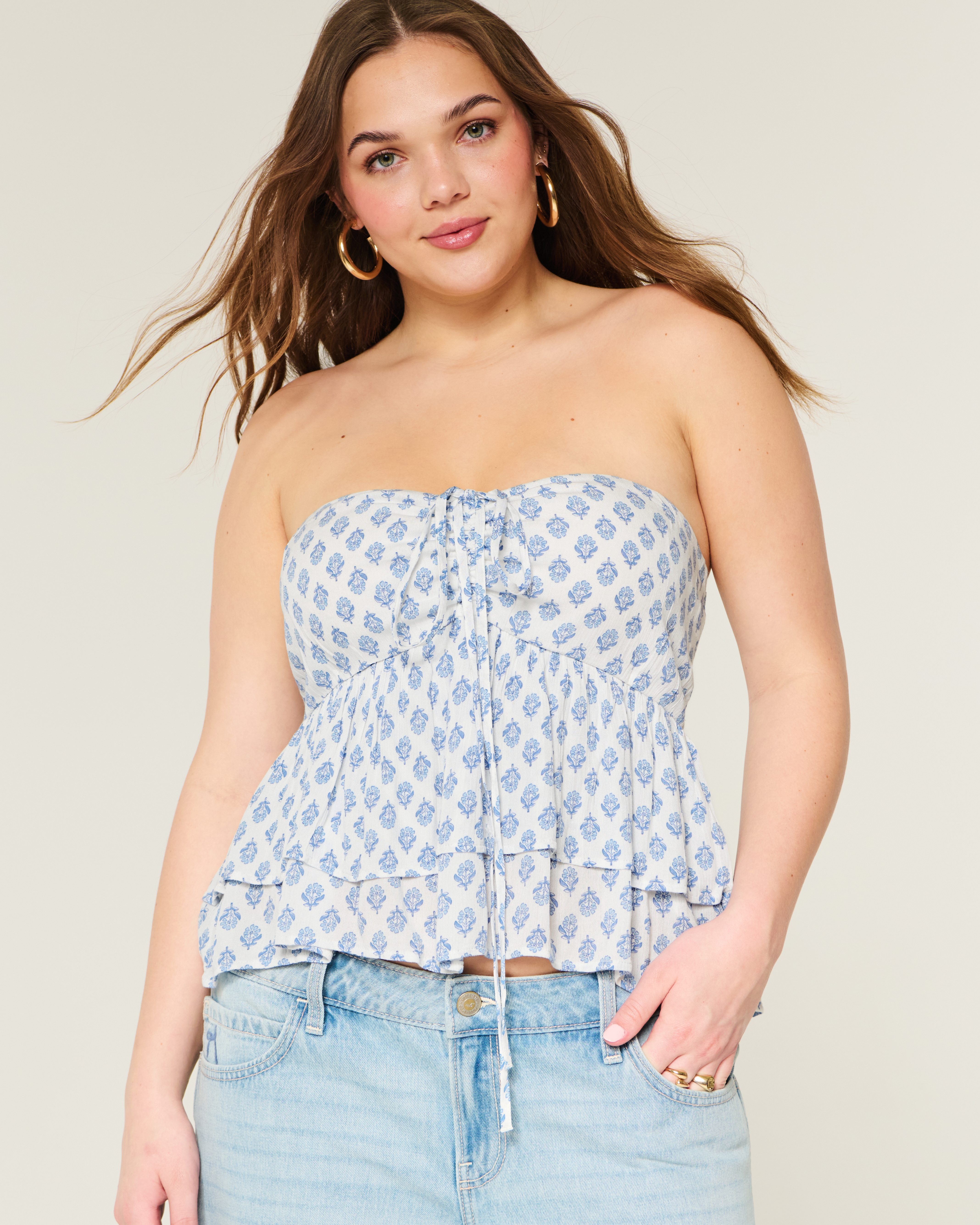 Hollister Tiered Halter Babydoll Top