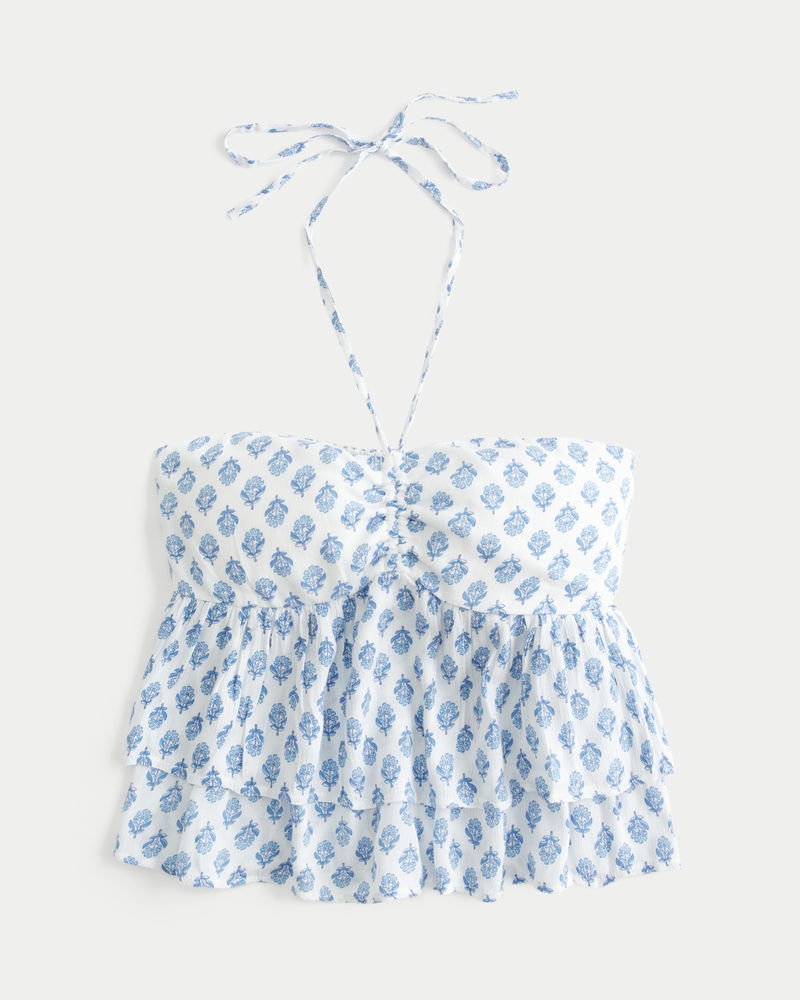 Tiered Halter Babydoll Top
