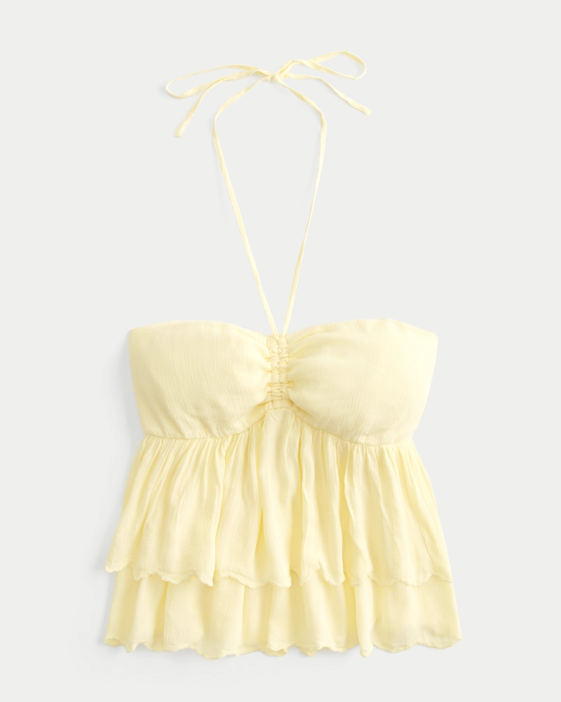 Tiered Halter Babydoll Top