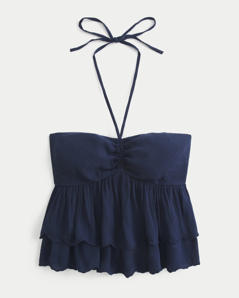 Tiered Halter Babydoll Top