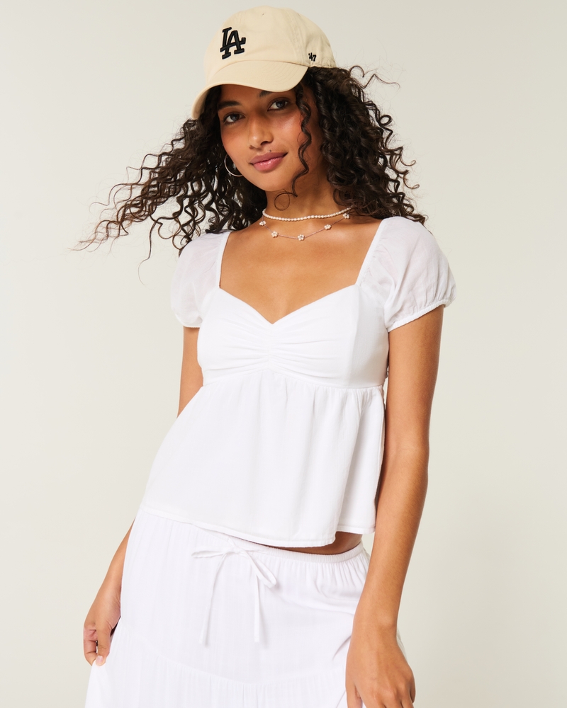Women's Easy Short-Sleeve Babydoll Top Women's Sale