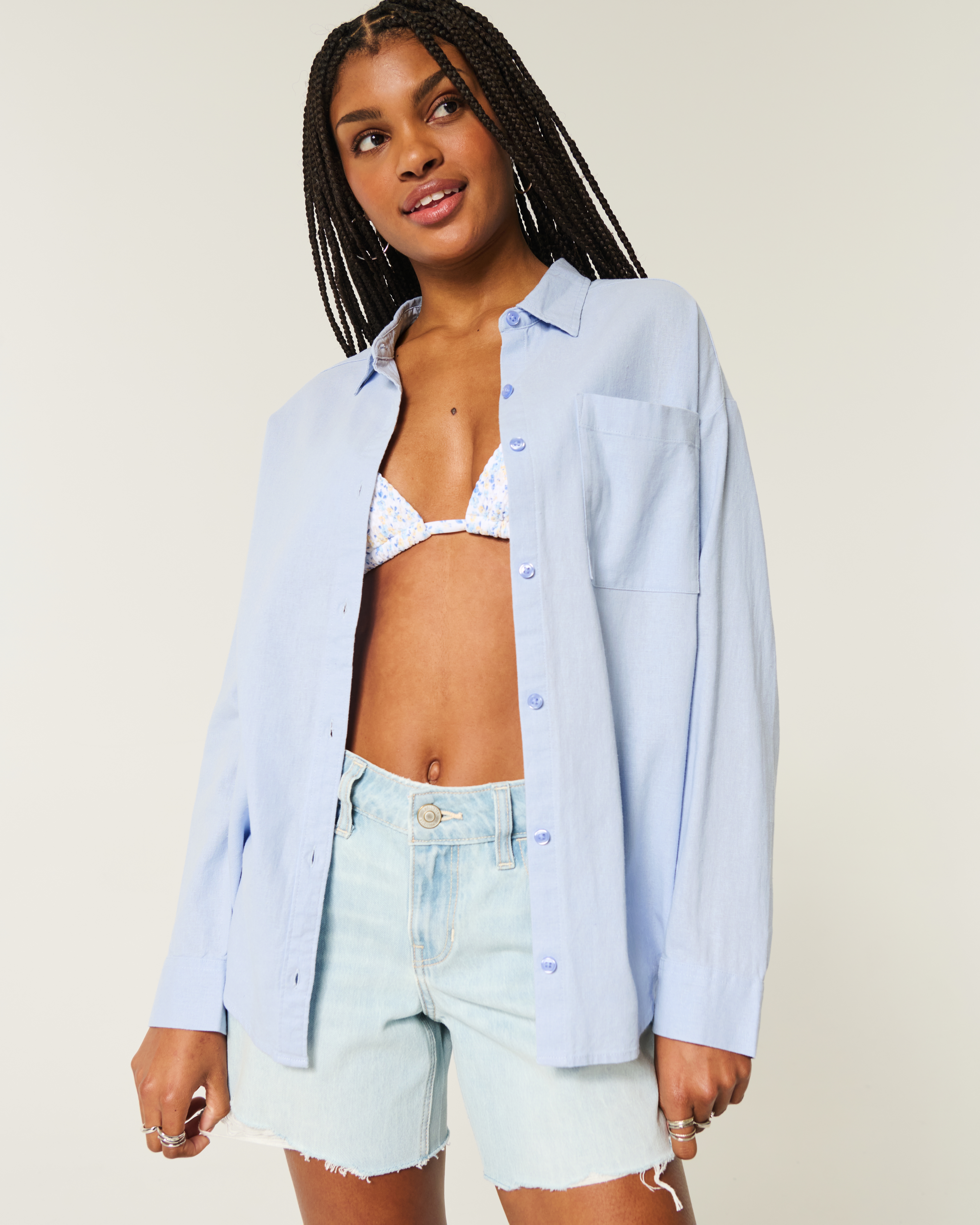 Oversized Linen-Blend Shirt