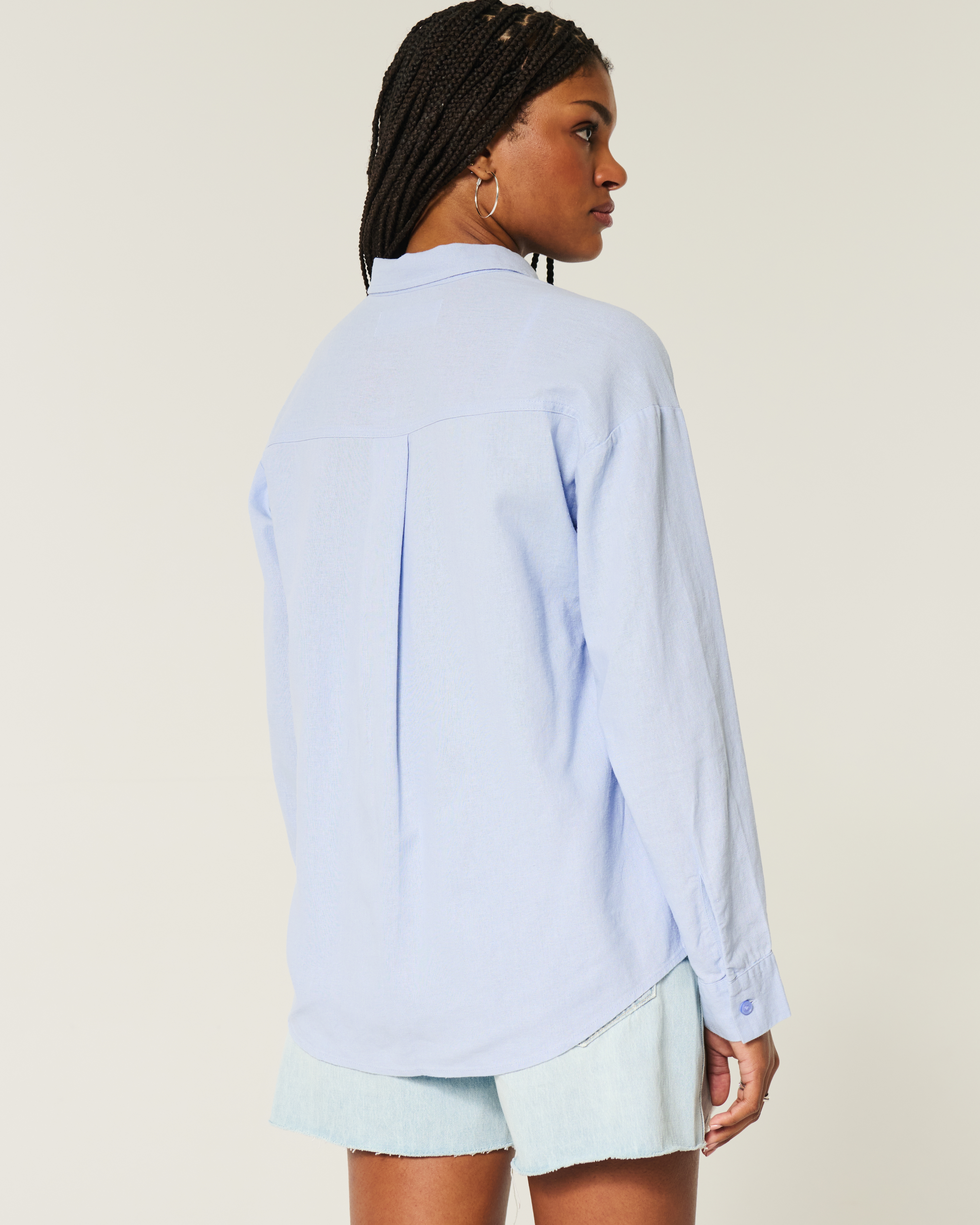 Oversized Linen-Blend Shirt