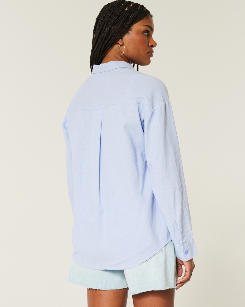 Oversized Linen-Blend Shirt