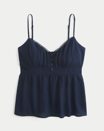 Women's Easy Button Babydoll Top | Women's Tops | HollisterCo.com