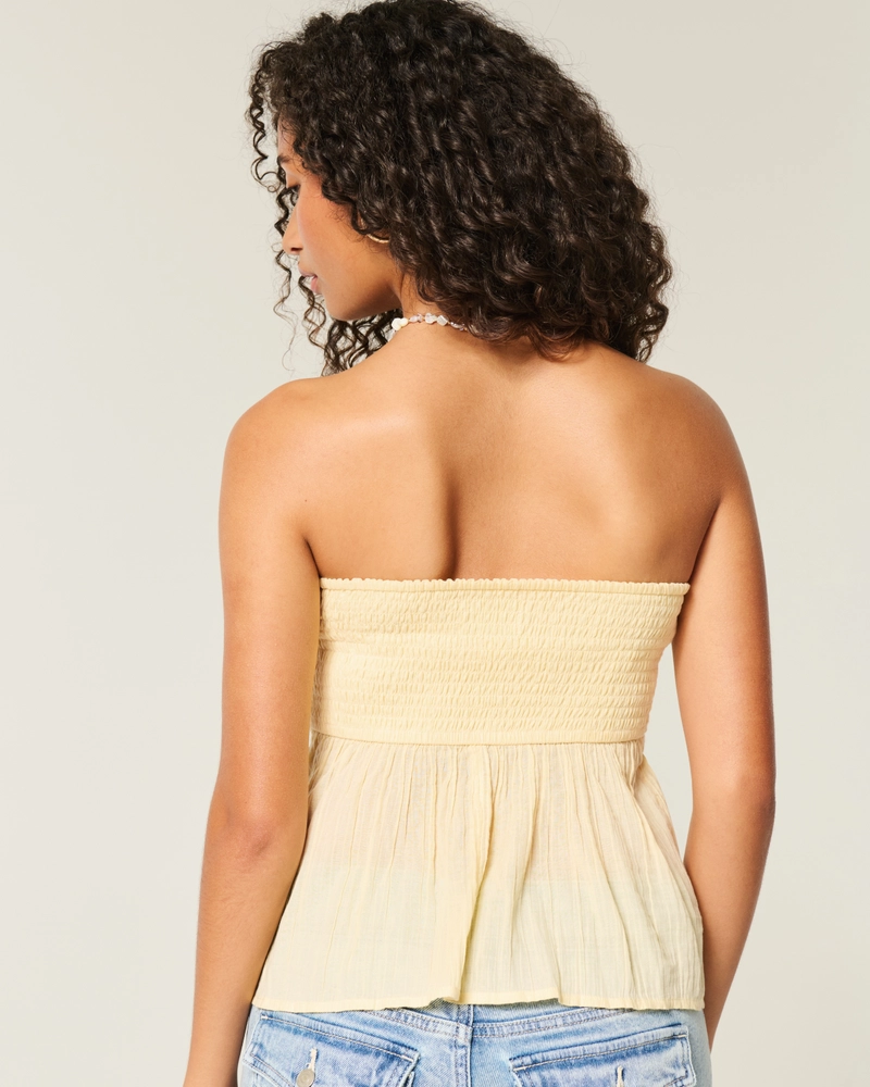 Easy Crochet-Style Strapless Babydoll Top