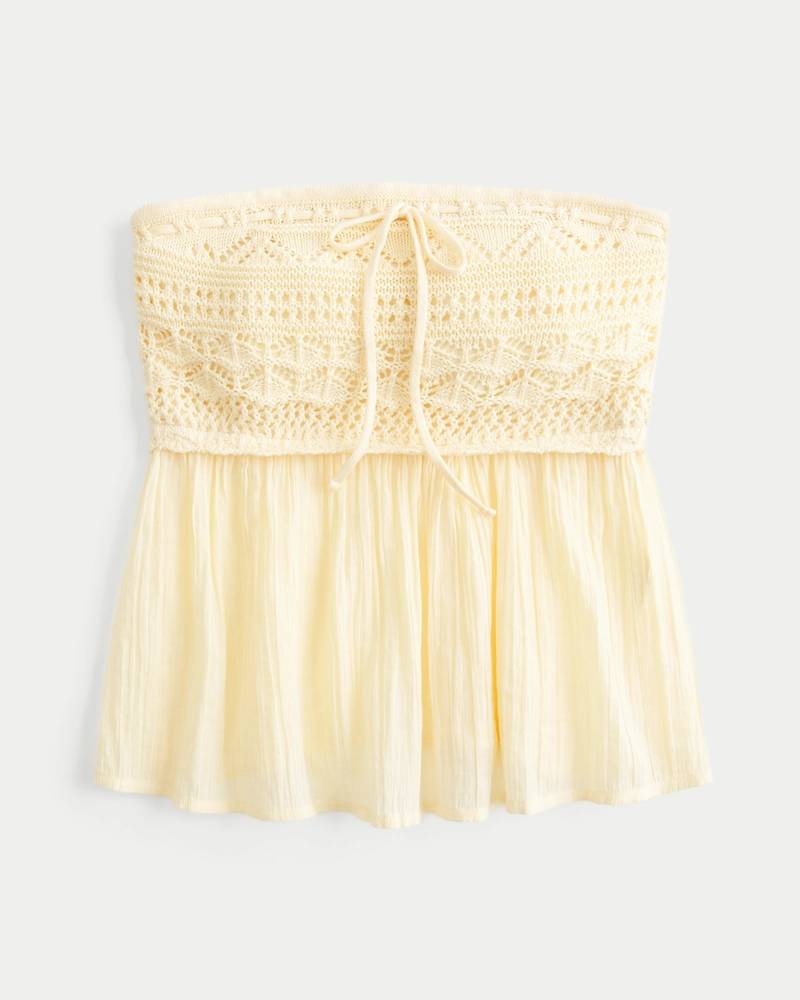 Easy Crochet-Style Strapless Babydoll Top
