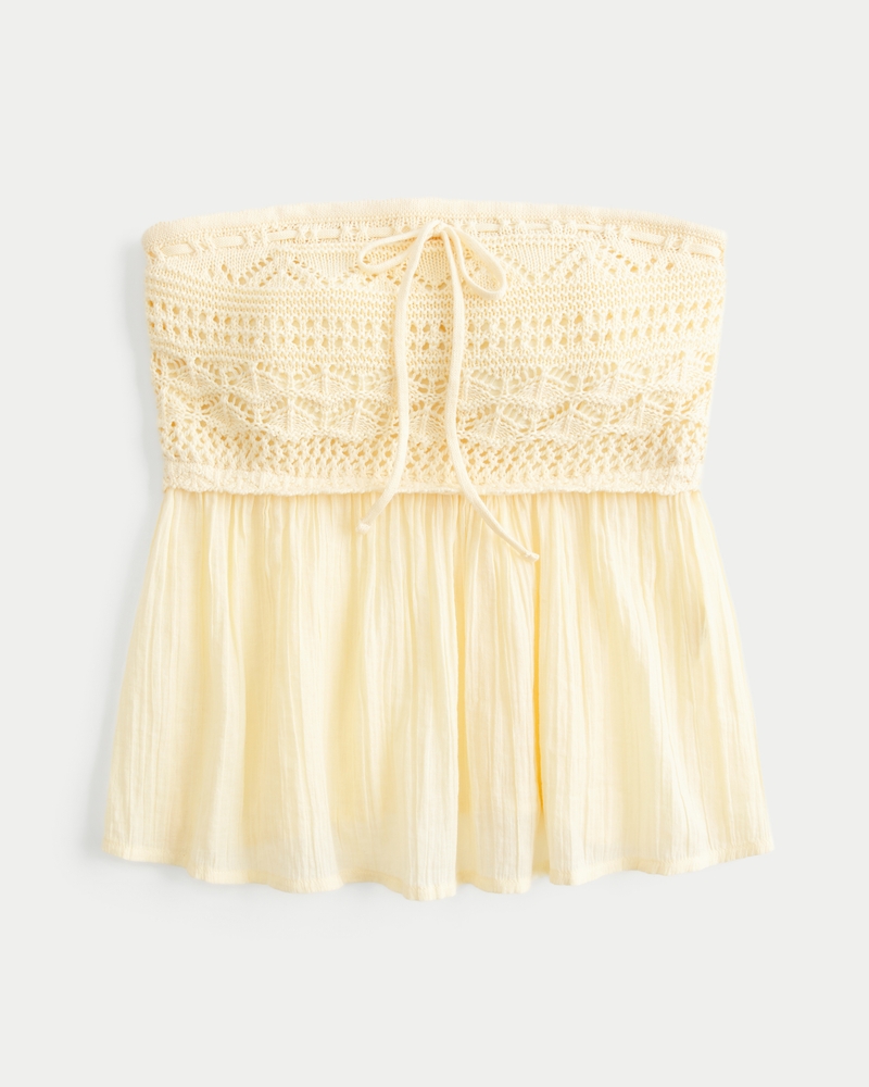 Easy Crochet-Style Strapless Babydoll Top