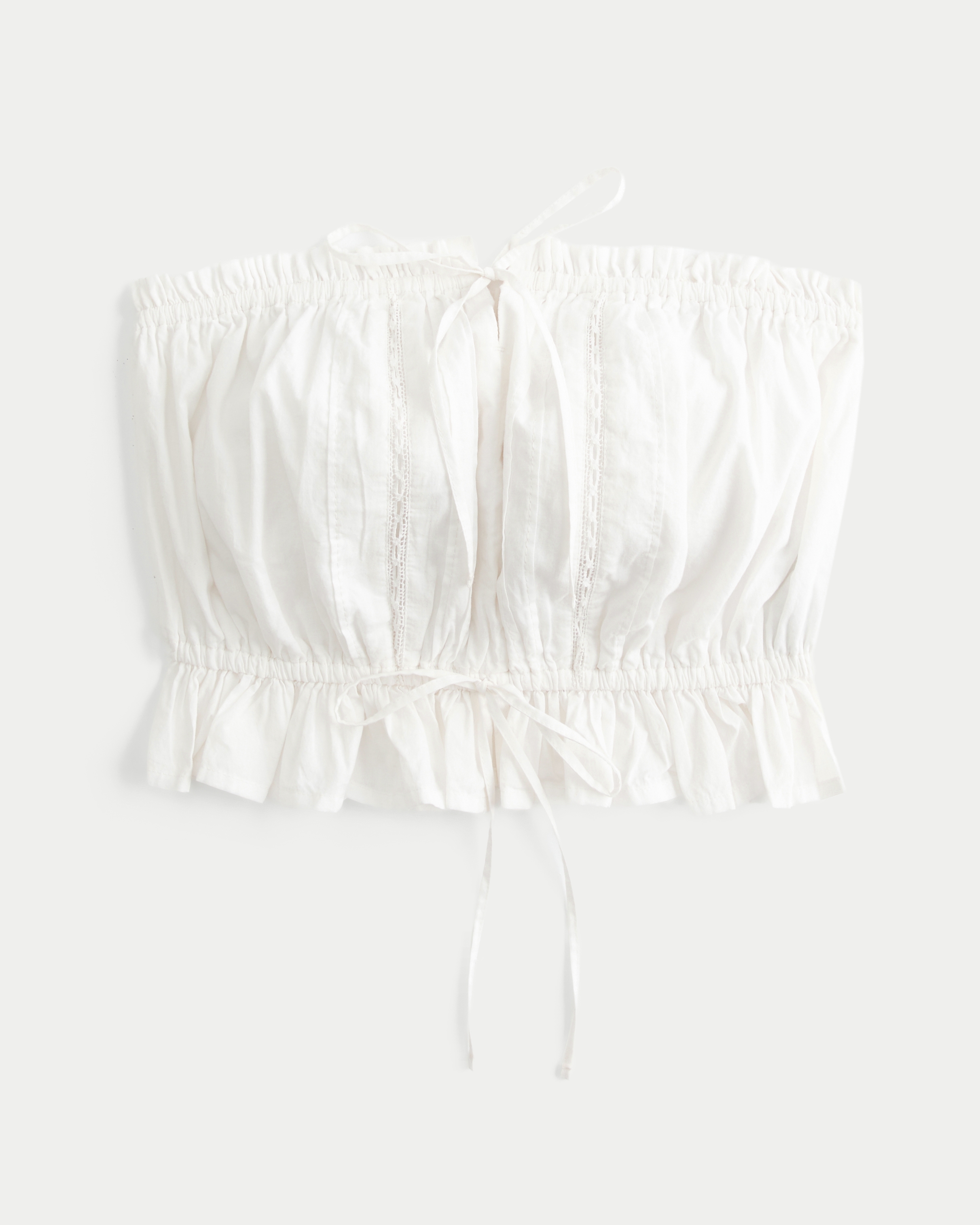 Easy Crop Strapless Lace Inset Tube Top