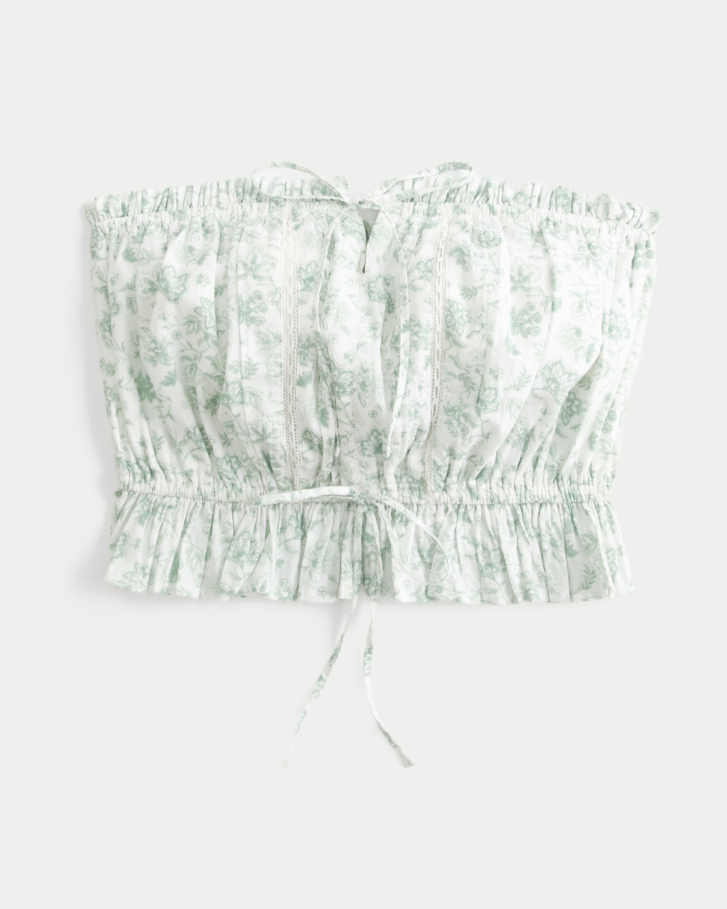 Easy Crop Strapless Lace Inset Tube Top