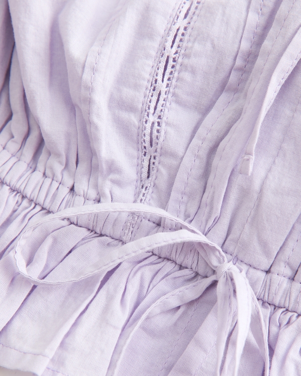 Easy Crop Strapless Lace Inset Tube Top