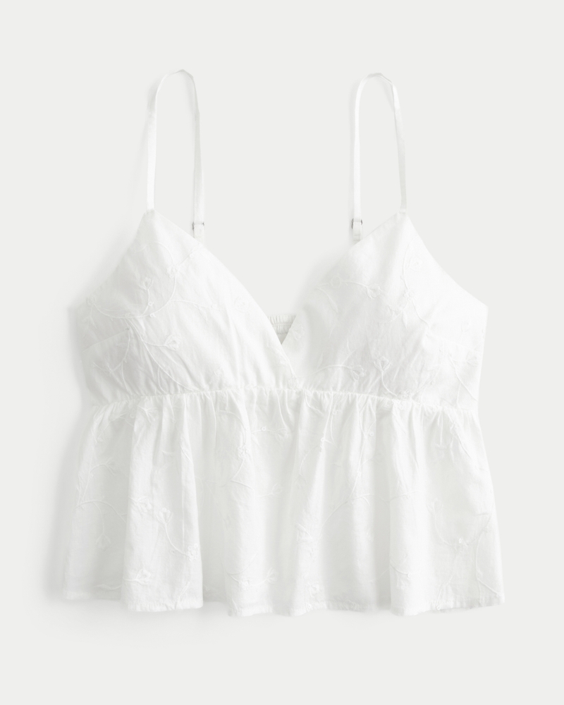 Easy Embroidered Shine Babydoll Top