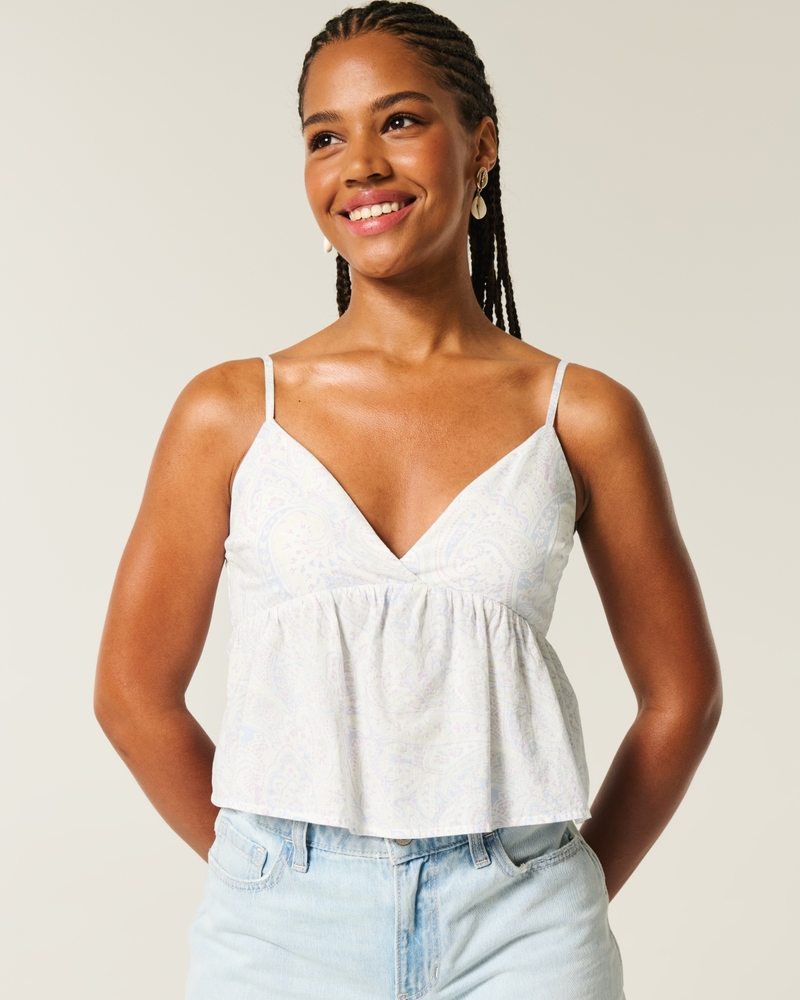 Easy Paisley Pattern Babydoll Top