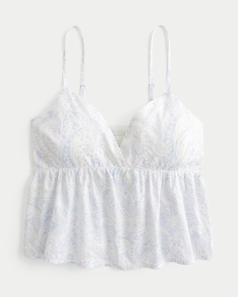 Easy Paisley Pattern Babydoll Top