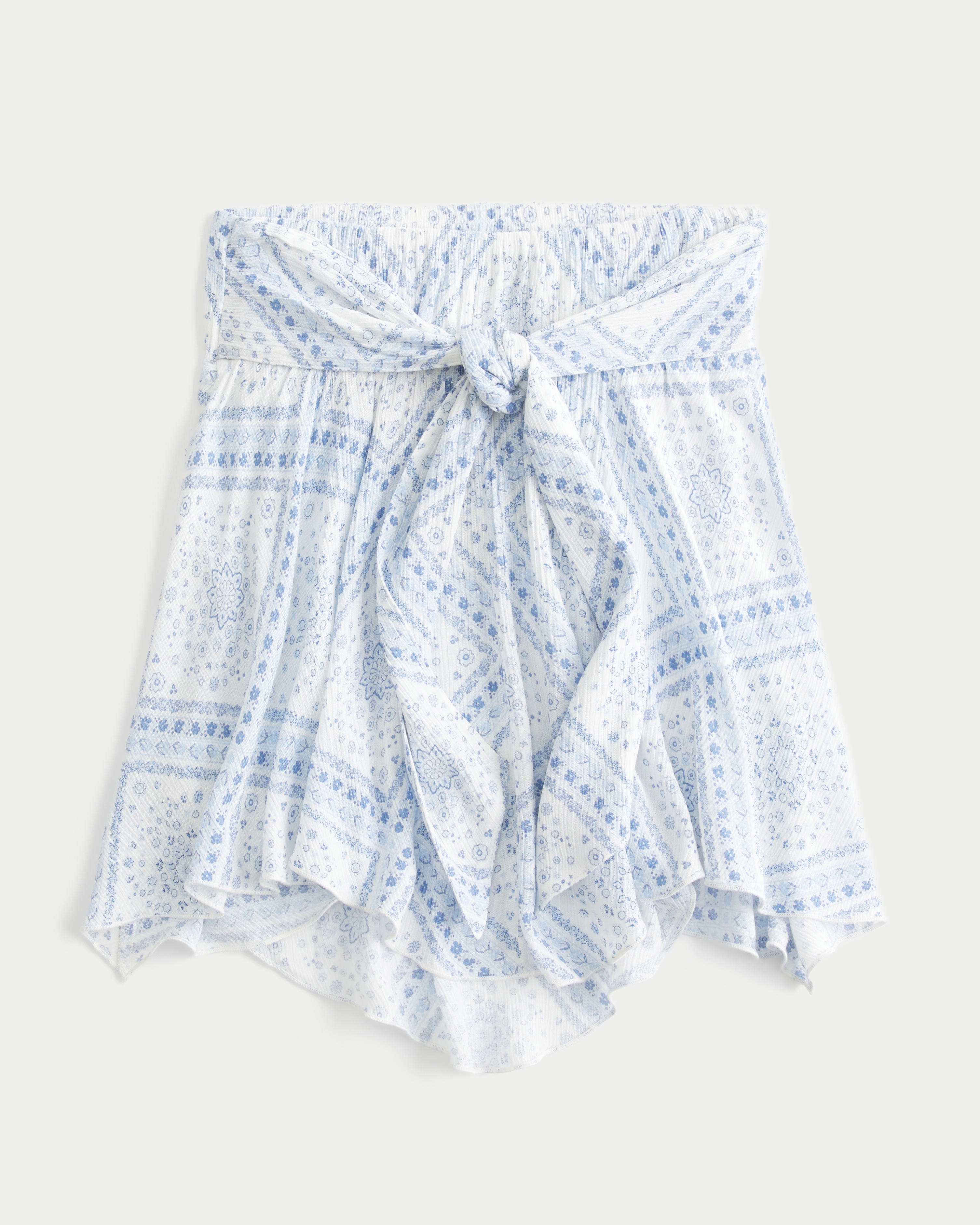 Strapless Handkerchief Hem Top