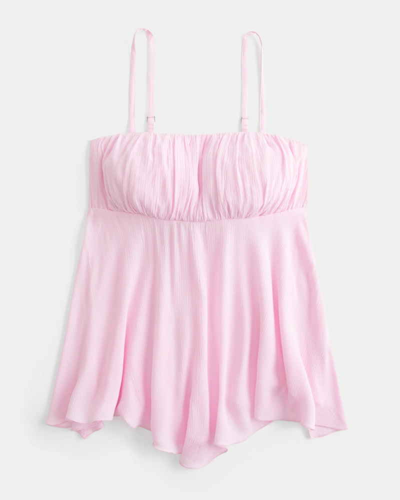 Strapless Handkerchief Hem Top