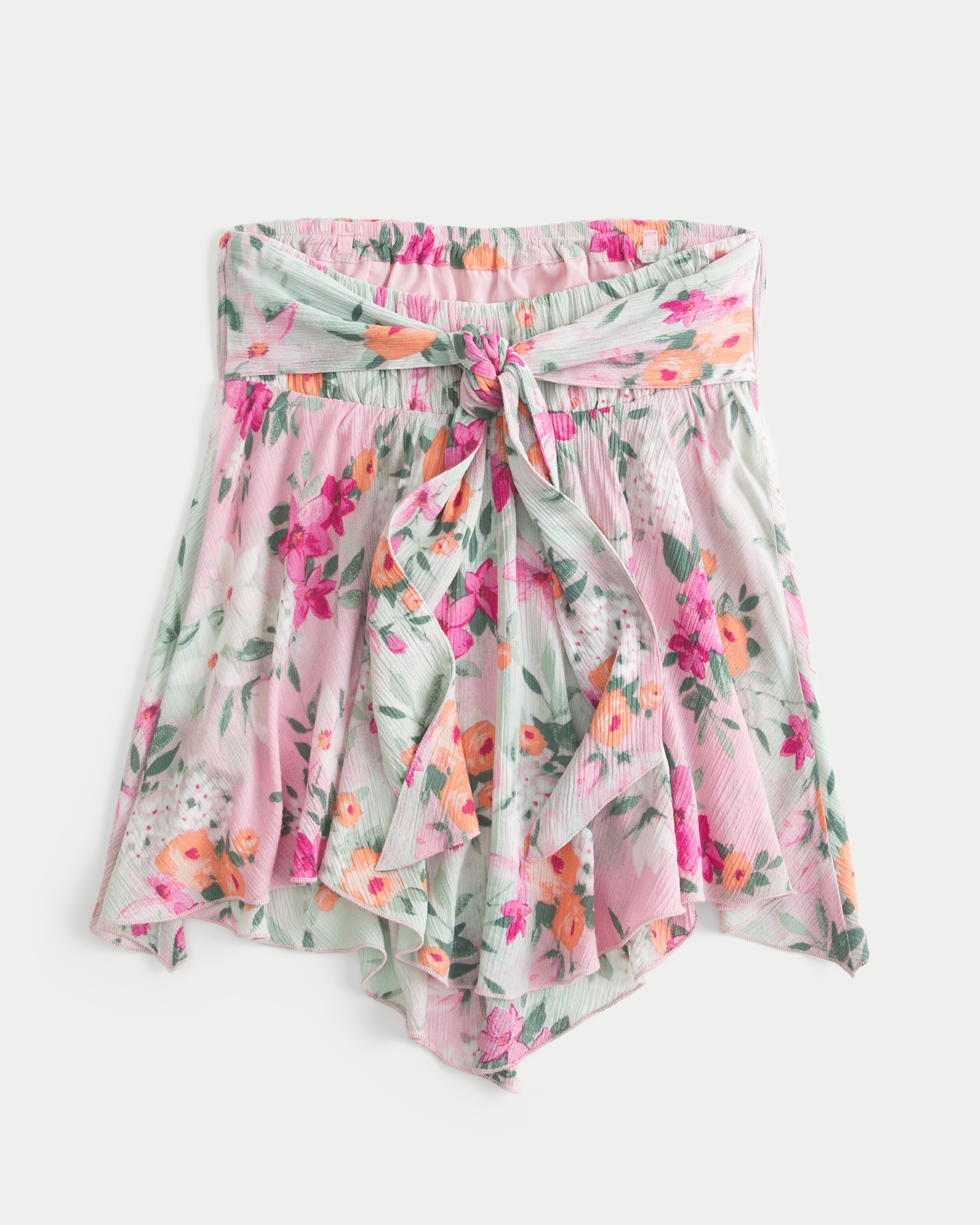 Strapless Handkerchief Hem Top