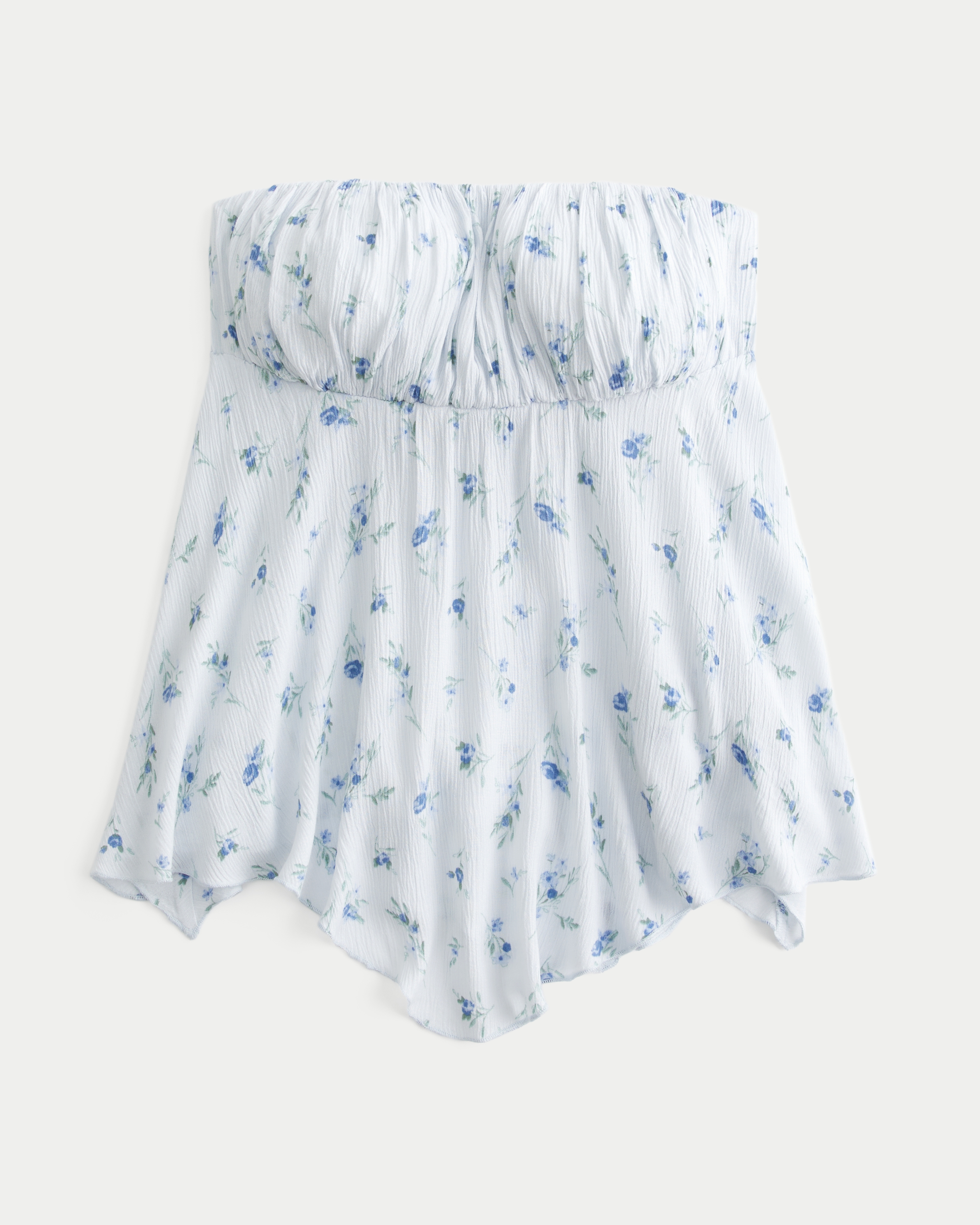 Strapless Handkerchief Hem Top