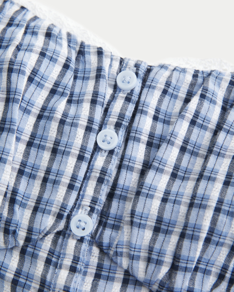 Ruched Crosshatch Top