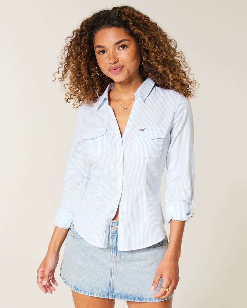 Oversized Linen-Blend Shirt
