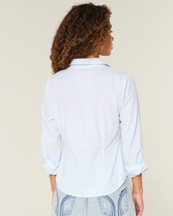 Button-Through Icon Shirt, White Stripe view 2