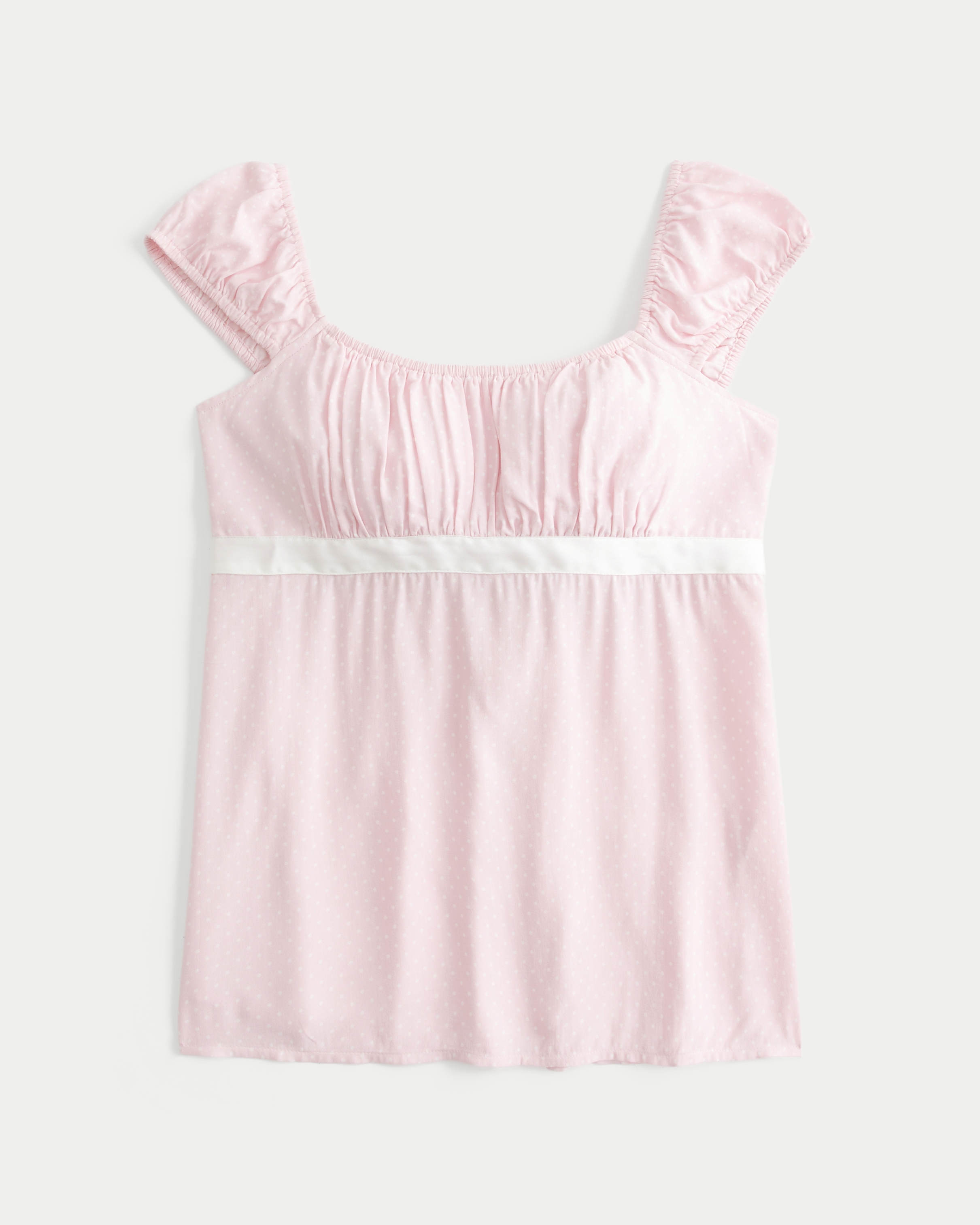 Easy Satin Tie Babydoll Top