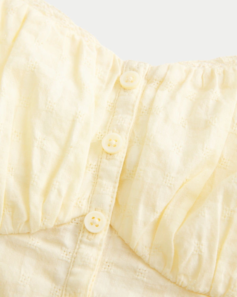 Ruched Crosshatch Top