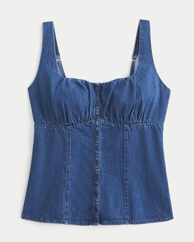 Women's Ruched Denim Top Women's Sale