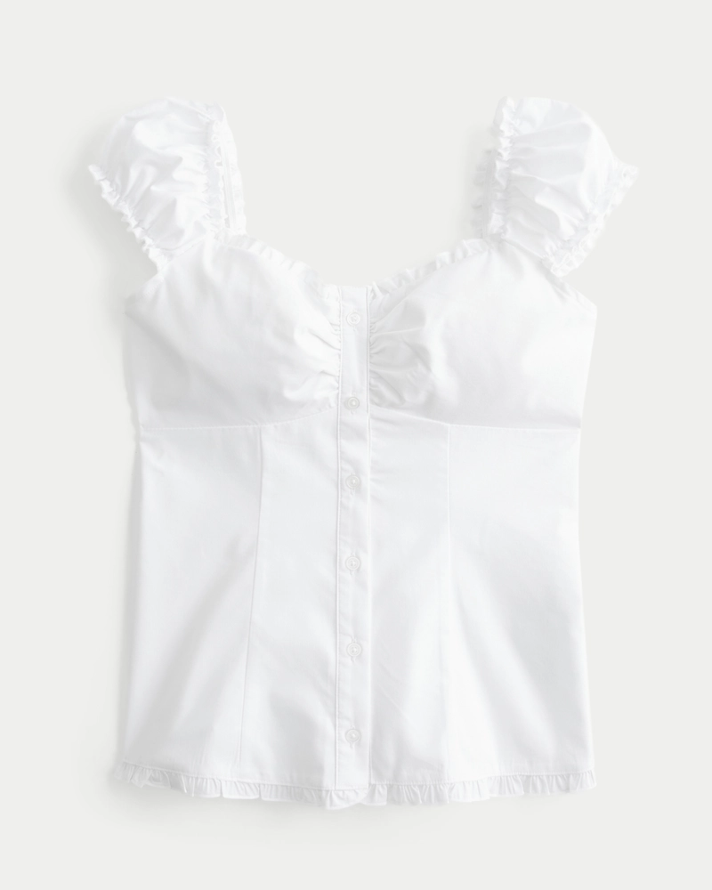 On/Off-the-Shoulder Poplin Blouse