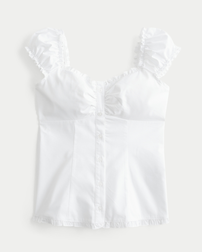 On/Off-the-Shoulder Poplin Blouse