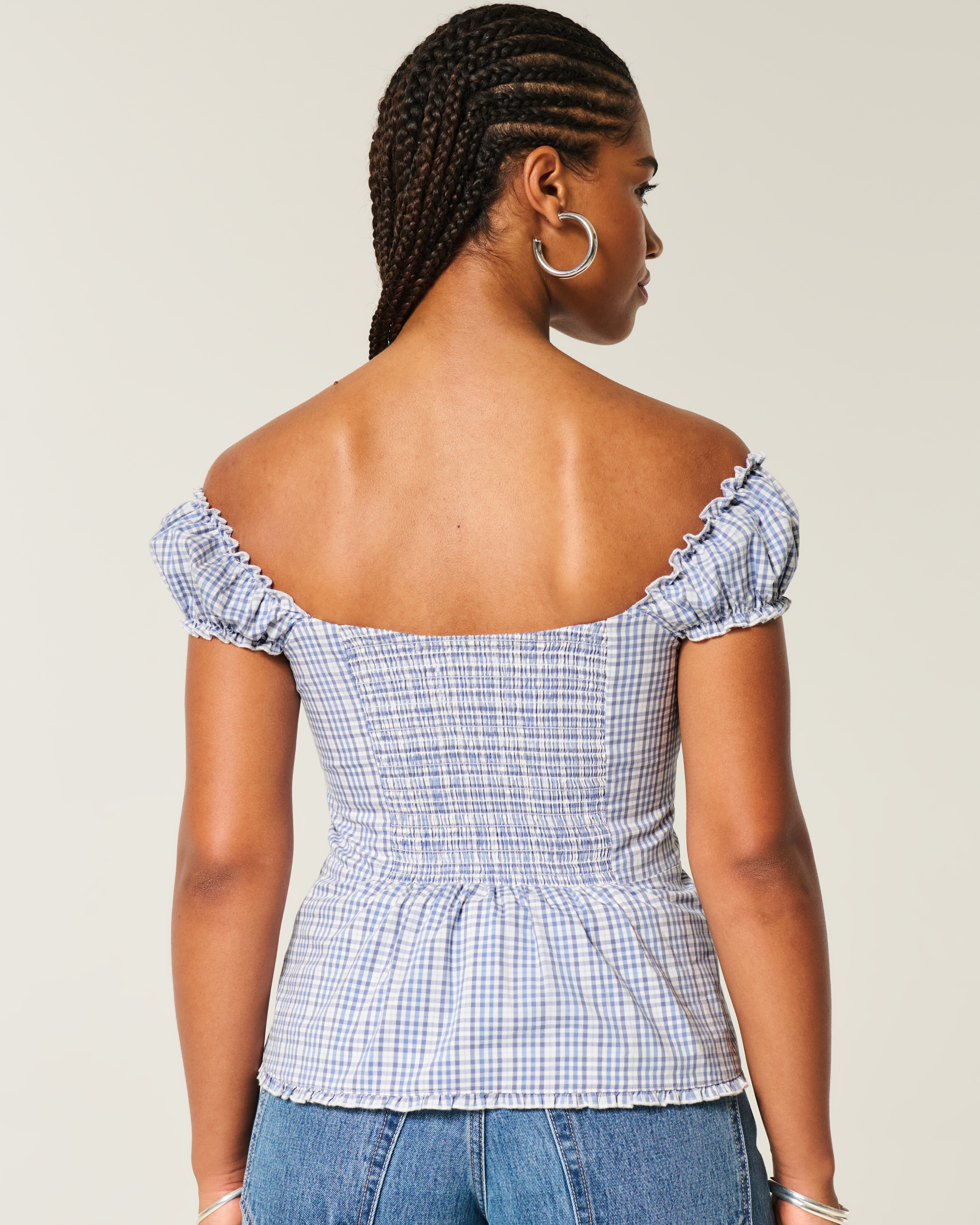 On/Off-the-Shoulder Poplin Blouse