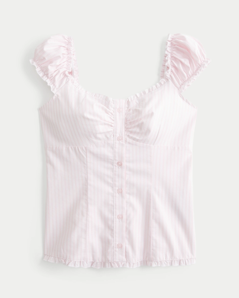 On/Off-the-Shoulder Poplin Blouse