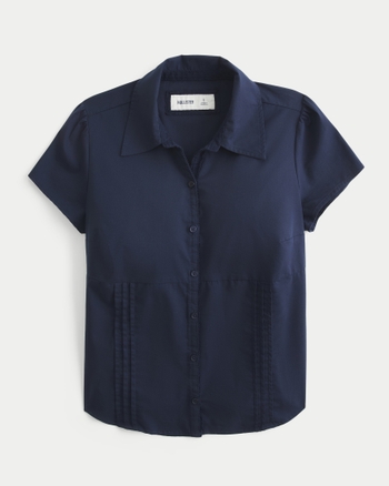 Women's Short-Sleeve Poplin Shirt | Women's Tops | HollisterCo.com
