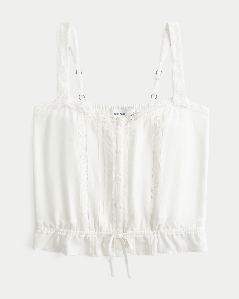 UND WAIST BLOUSING BLOUSE ホワイト Women's Easy Cinch Waist Blouse | Women's Clearance | HollisterCo.com
