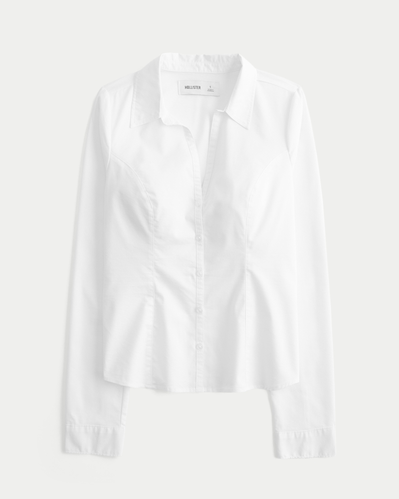 Button-Through Poplin Shirt