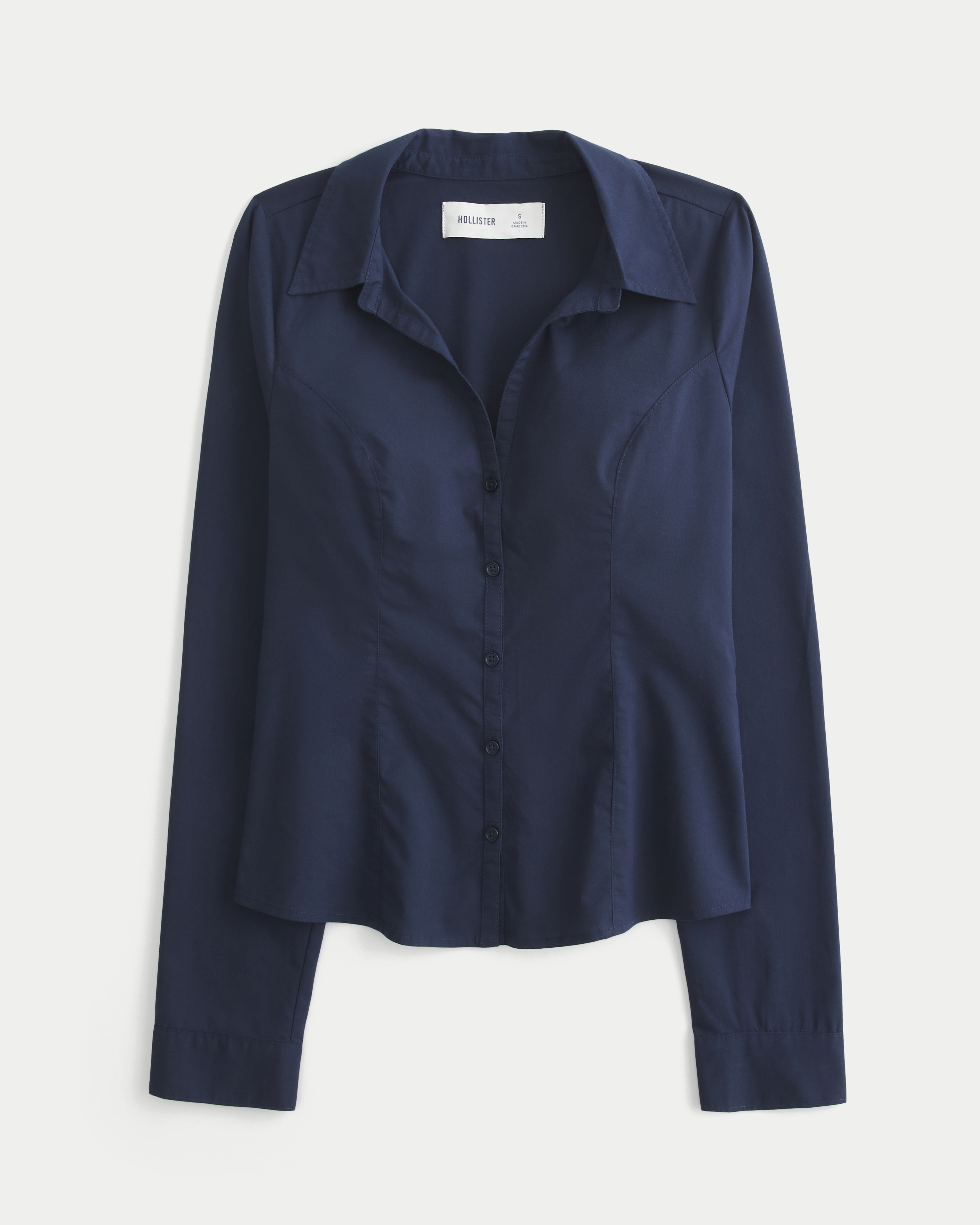 Hollister Ciara Button Front Poplin Shirt