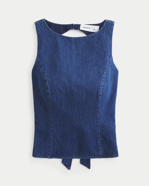 Women's Denim Open-Back Top | Women's Clearance | HollisterCo.com
