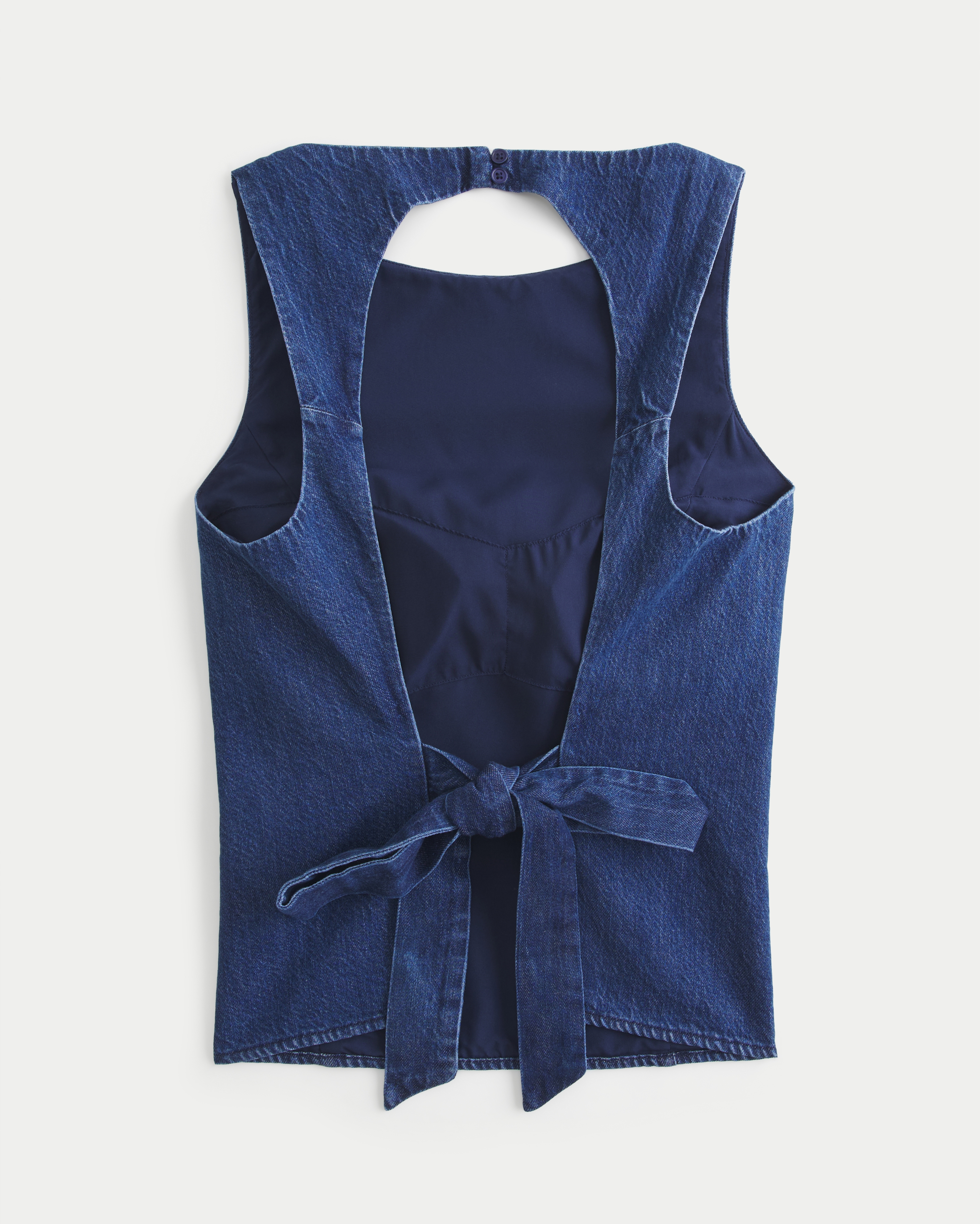 Denim Open-Back Top