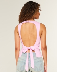 Linen-Blend Open-Back Top