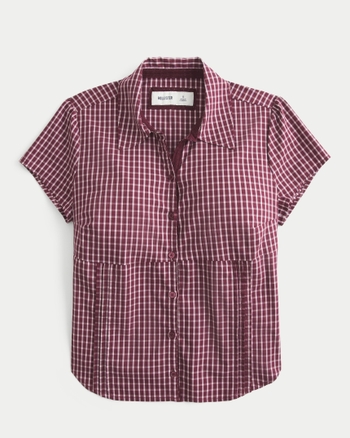 Women's Short-Sleeve Poplin Shirt | Women's Tops | HollisterCo.com