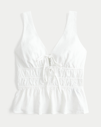 She is Tenacious linen peplum top